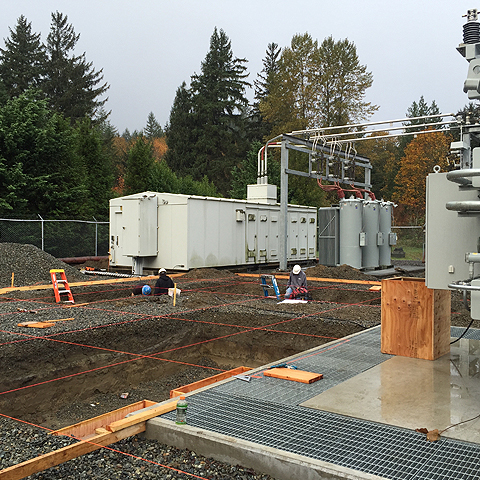 Artistic Concrete new industrial concrete foundation frame and pour in North Bend, Washington.